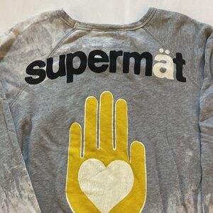 FREECITY Giant Open Hand Raglan Grey Heather BLEACHOUT Size MEDIUM NWT